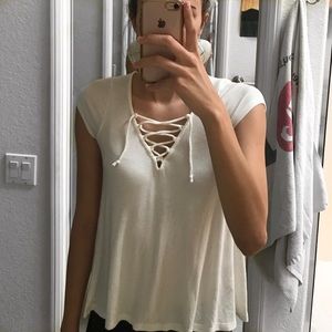 NWOT White Hollister V-Neck